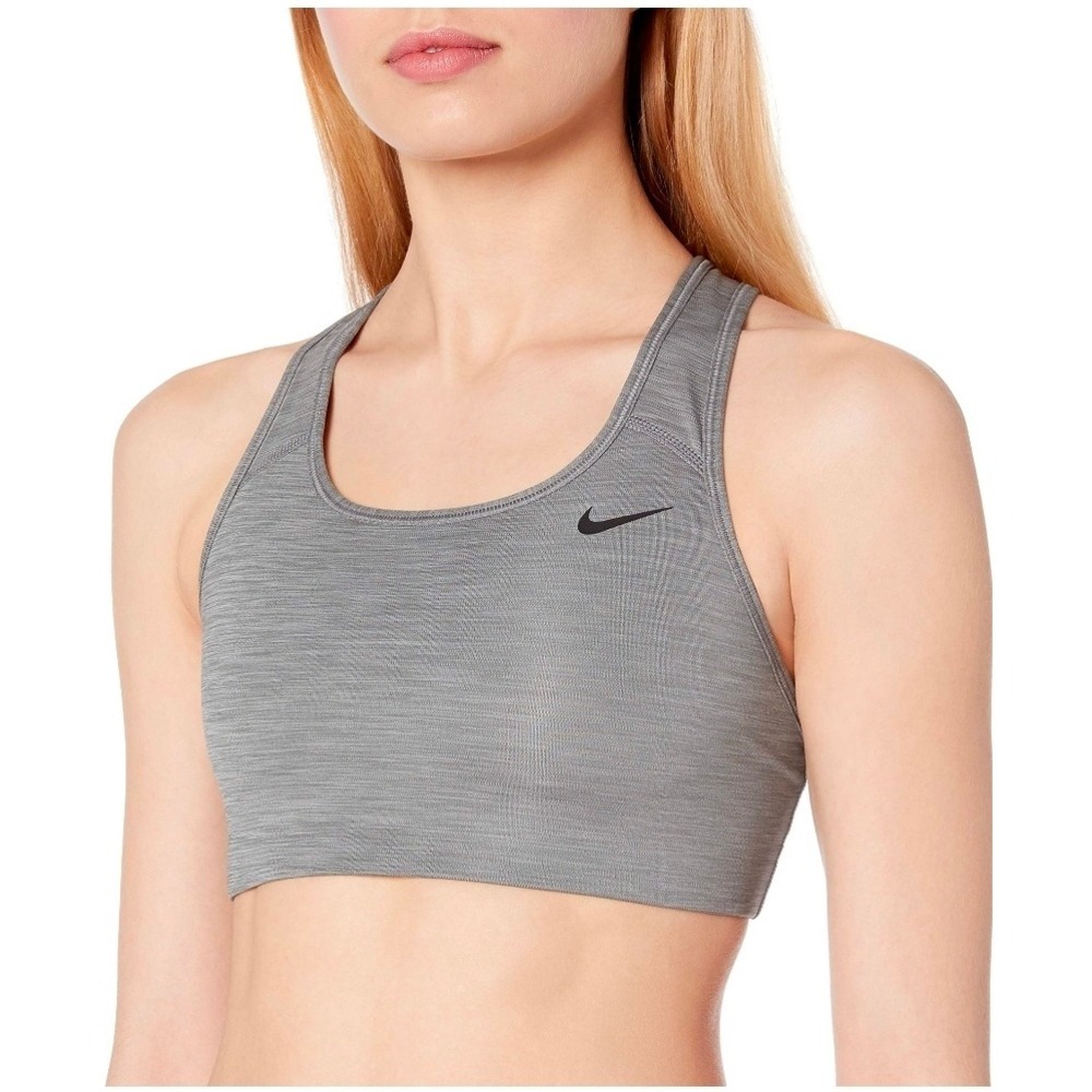 Nike Dri-FIT Medium Support Non Padded Racerback Sports Bra Gray Heather XS